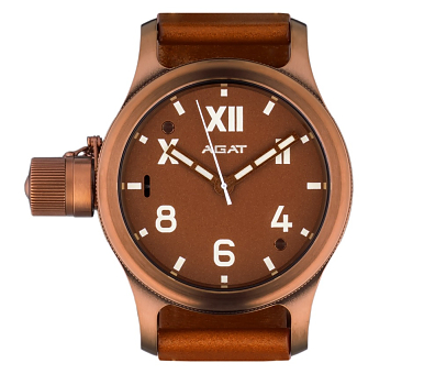 Часы AGAT Эстет Калифорния 195 ЧСП-Л 46 мм коричневый